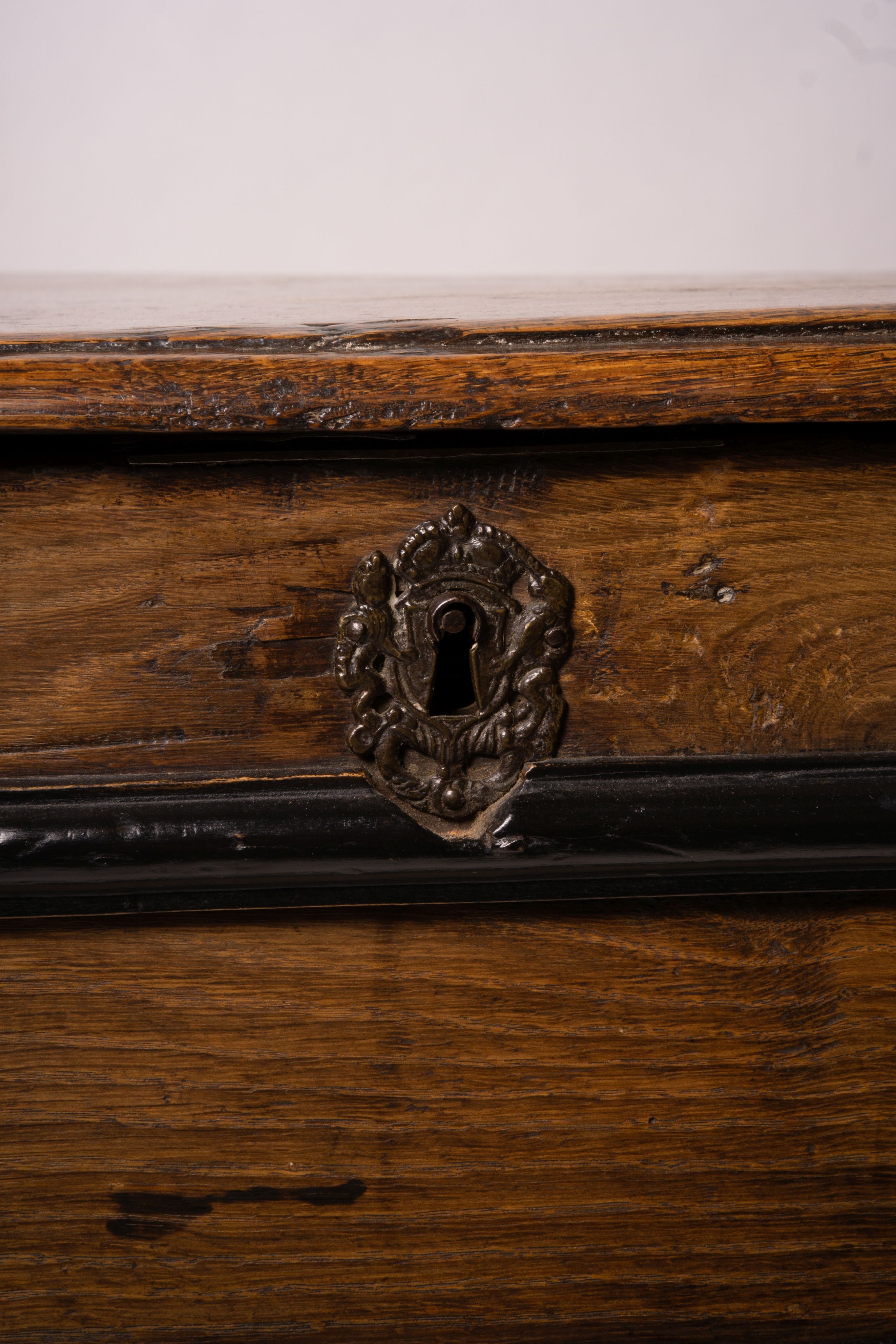 A late 17th century bible box on stand, width 73cm, depth 53cm, height 74cm